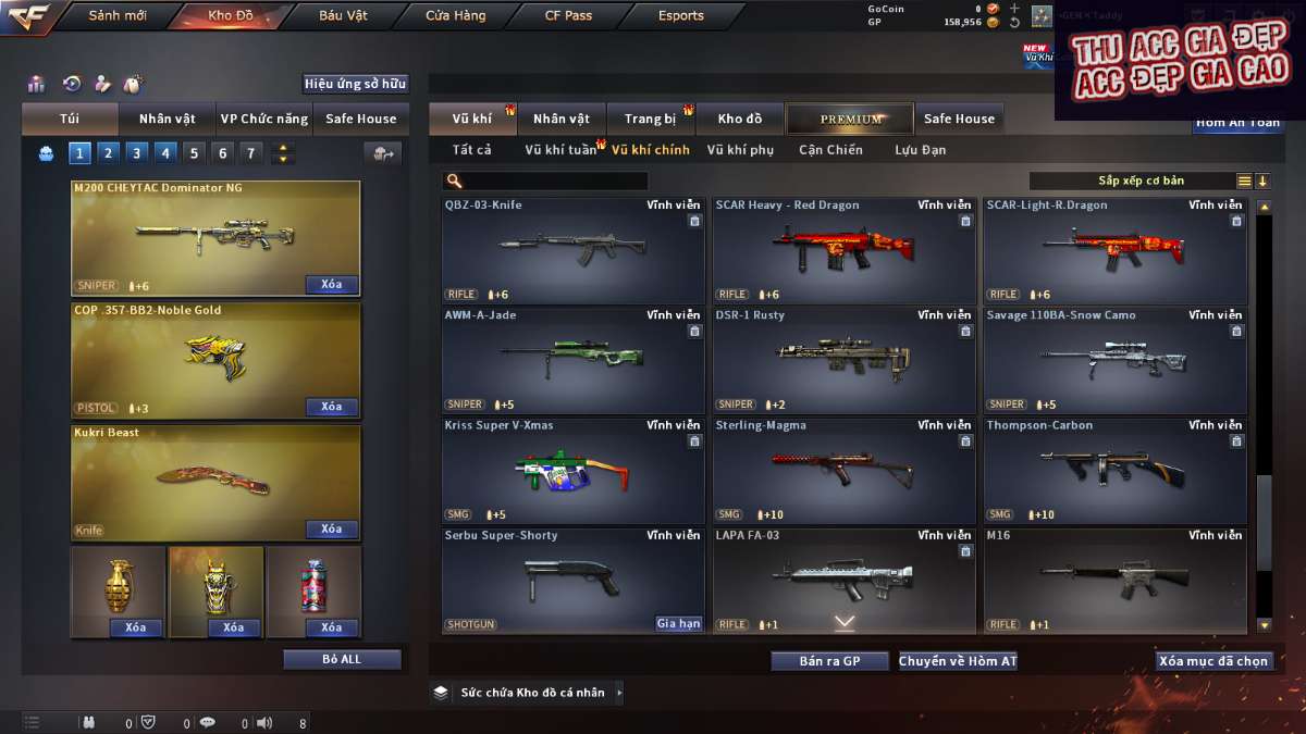 shop acc cf uy tin gia re